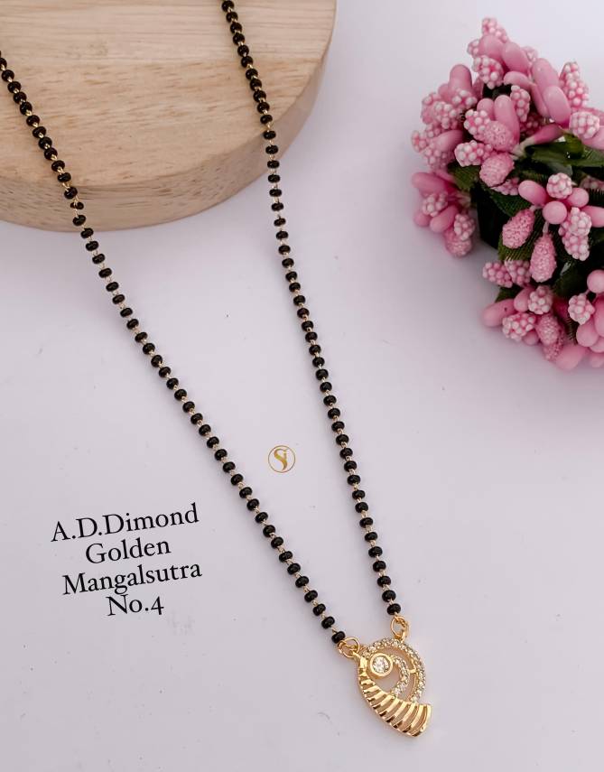 17 Daily Wear AD Diamond Golden Mangalsutra Wholesale Price In Surat
